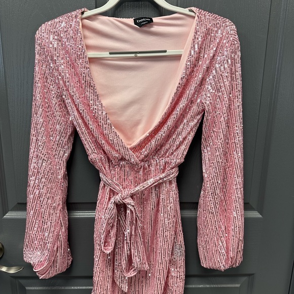 Bebe Sequin Tie Front Dress - Picture 5 of 7